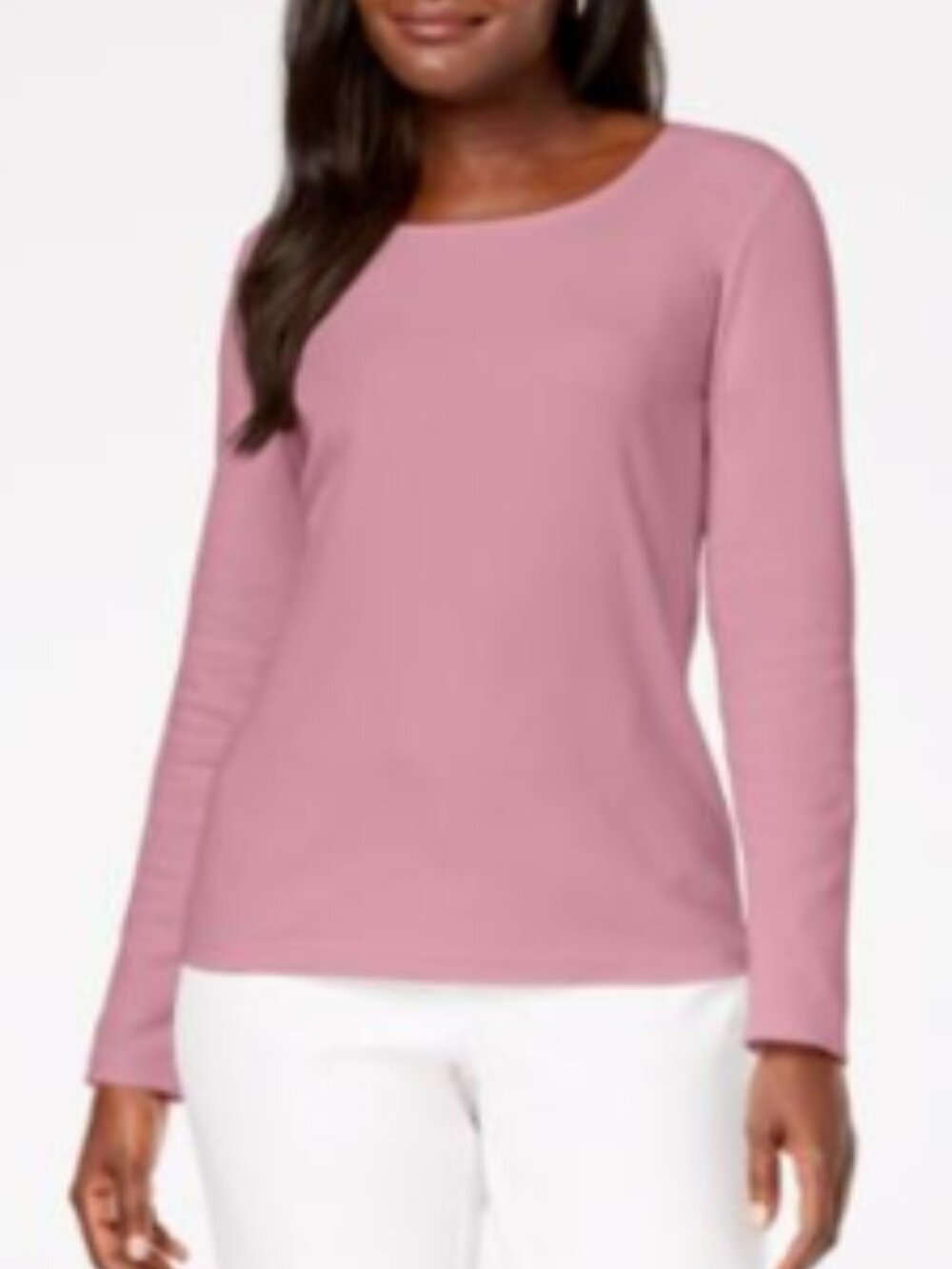 Karen Scott Women's Dark Pink Cotton Scoop-Neck Top XXL